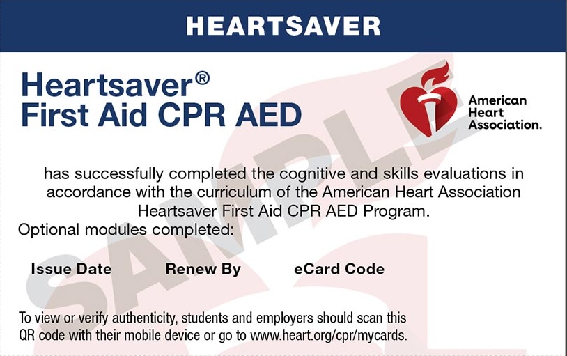Heartsaver facpraed card image